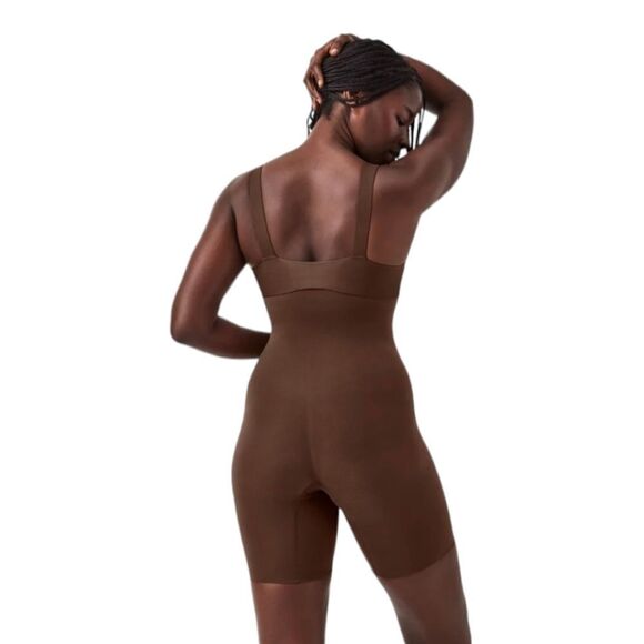 SPANX Power Series Mid Thigh Shaping Shorts Shapewear Sz M Chestnut 2745 - Picture 4 of 14